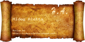 Hideg Aletta névjegykártya